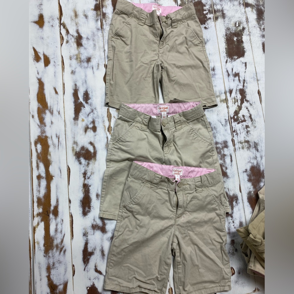 Set of 3 cat & Jack school uniform shorts. Girls Size 7